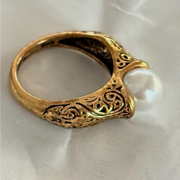 Pearl ring 925 stamped size 7 - Picture 5 of 5